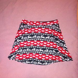 *$5 SALE* Reindeer & Hearts Skater Skirt